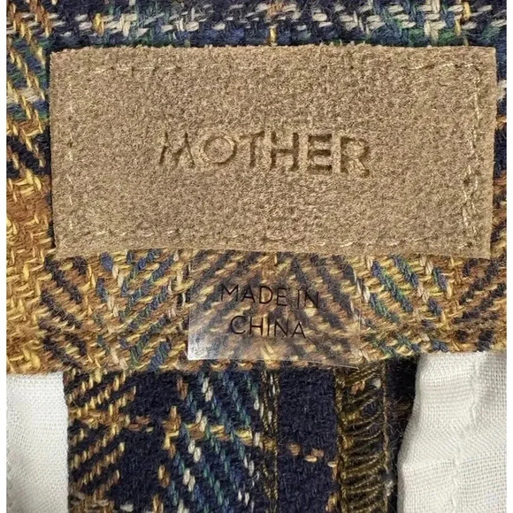 NWT! Mother Delta Dawn Size 25 Brown Tweed Plaid Pleated Trouser Pants - Picture 2 of 7